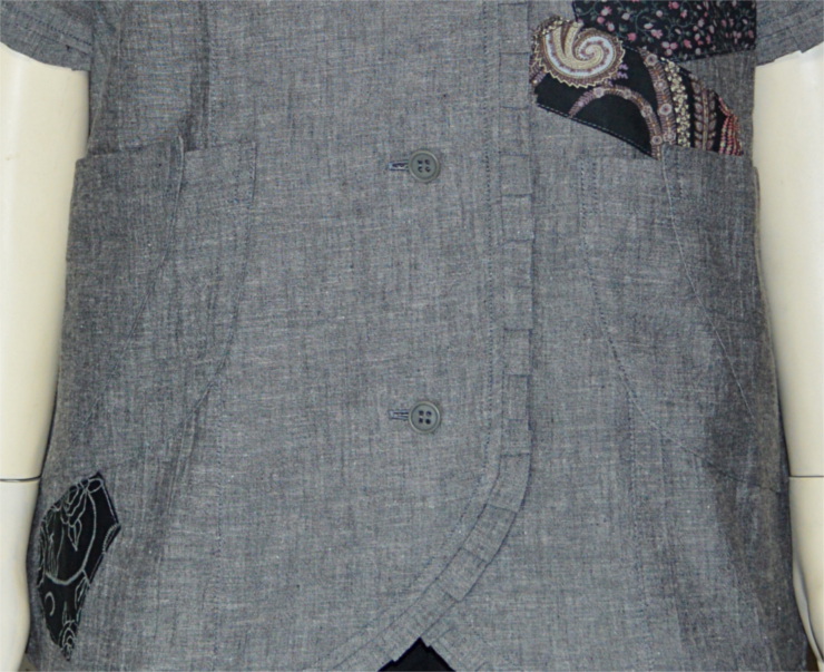 コットンタックブラウス(ポケット)