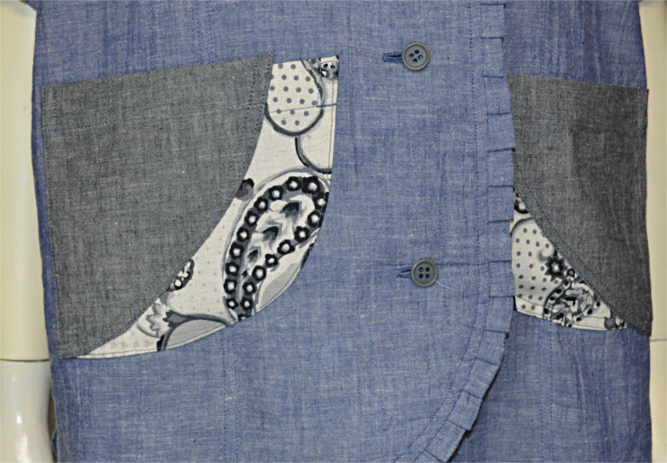 コットンタックブラウス(ポケット)