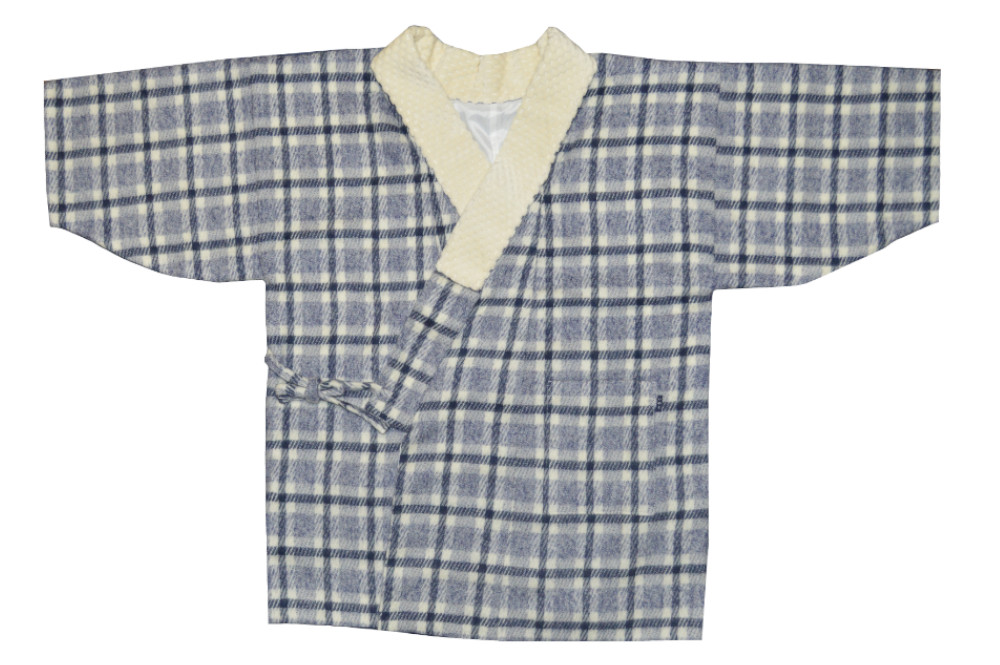 ねんねこ半纏 青チェック