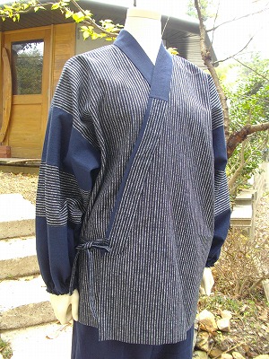 紺切り替え作務衣
