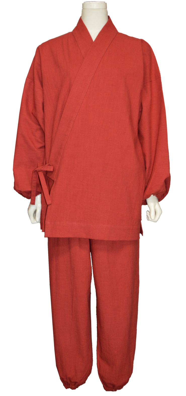 ムラ糸モーリーハンドワッシャー作務衣 女性